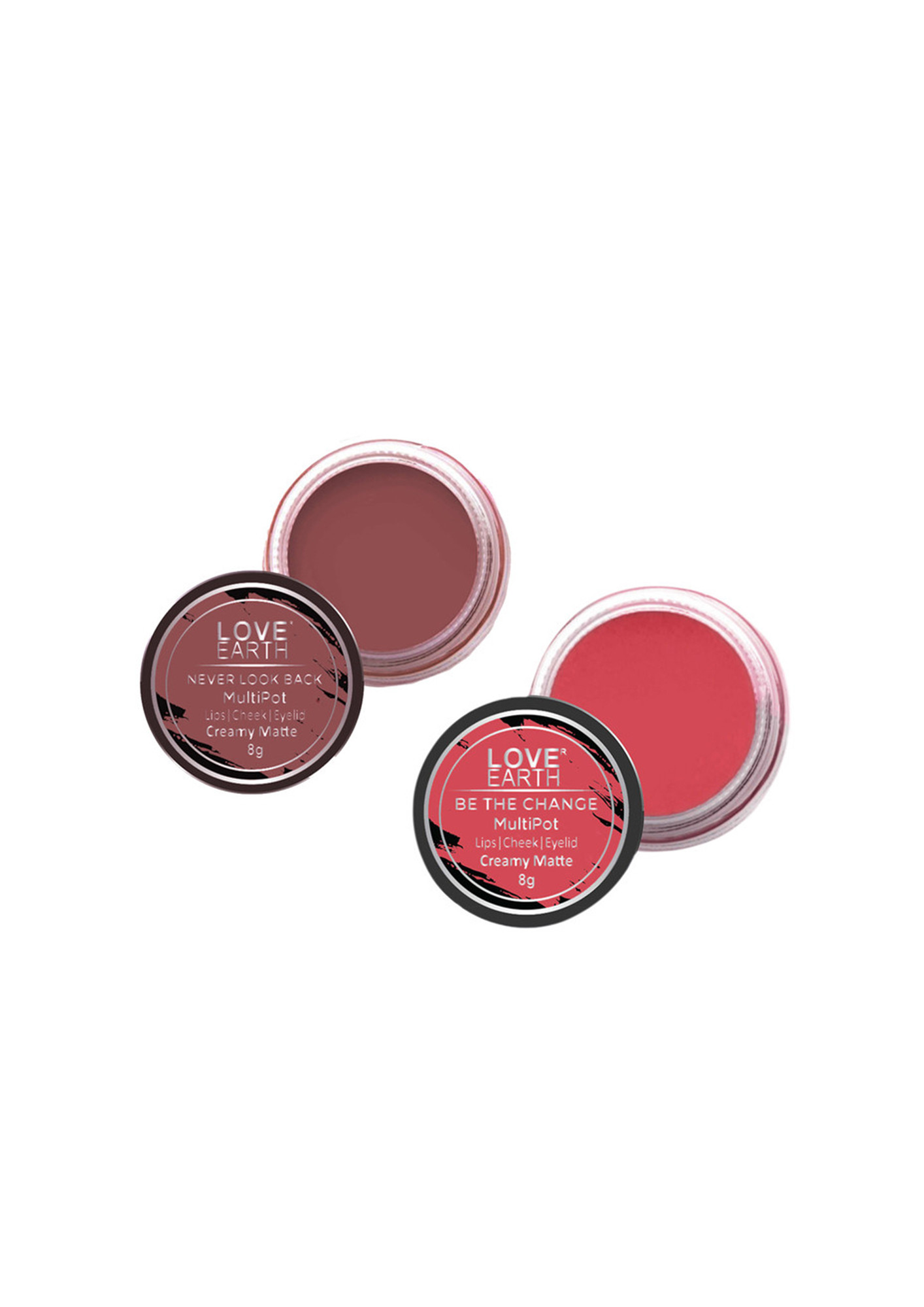 Buy Love Earth Lip Tint & Cheek Tint Multipot Combo (Rose Pink & Ruby Pink)  with Richness of Jojoba Oil and Vitamin E for Lips, Eyelids and Cheeks for  Women Online in