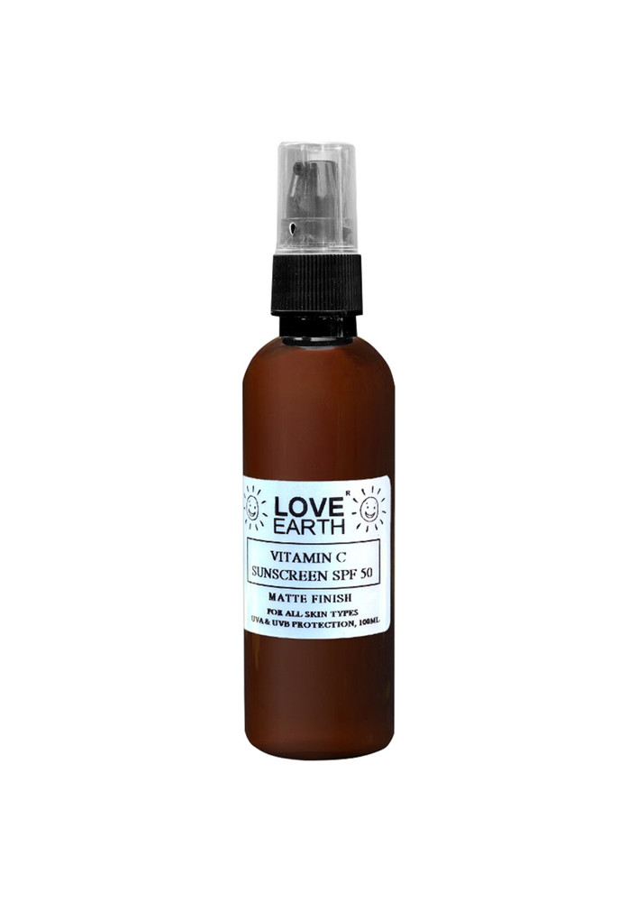 Love Earth Vitamin C Sunscreen SPF-50 For Sun's UVA, UVB Ray Protection With Vitamin C & Essential Oils For All Skin Types 100ml