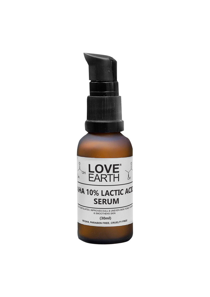 Love Earth AHA 10% Lactic Acid Serum With Organic Carrot Root & Hyaluronic Acid For Hyperpigmentation, Dark Spots & Aging 30 ML