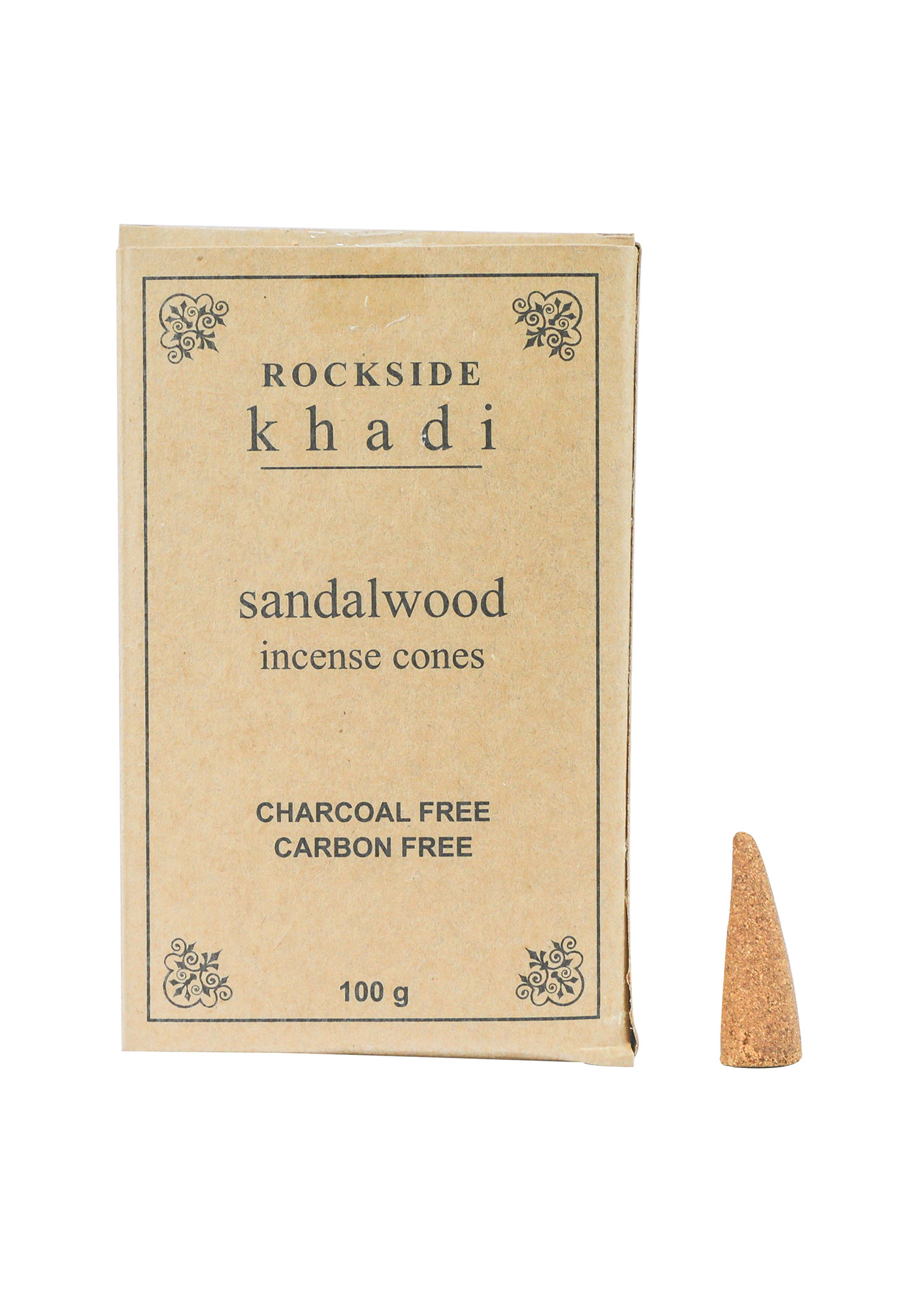 ROCKSIDE Khadi Herbal Insense Cone Sandalwood  (  Set Of 3 )