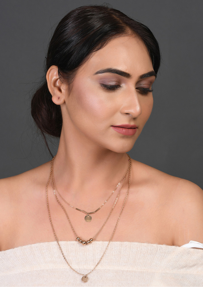 Rose Gold-plated Contemporary Layered Necklace