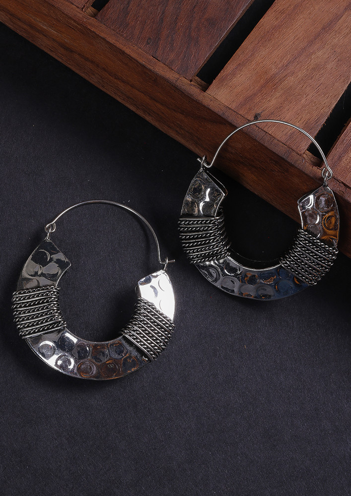 Silver-plated Silver Ethnic Synthetic Contemporary Drop Earrings