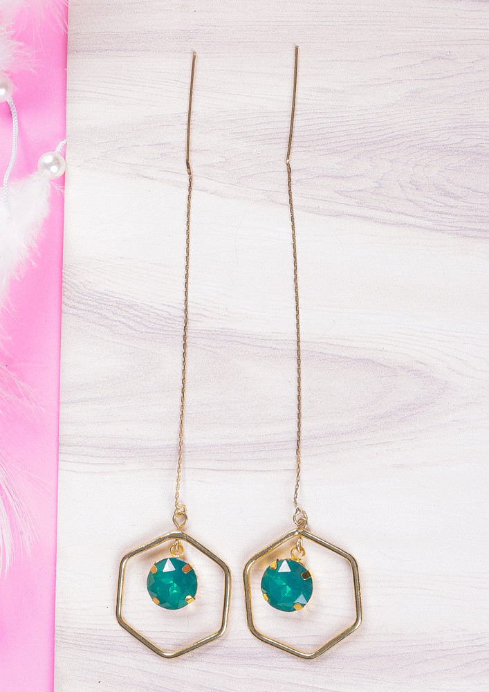 Women Amazing Rose Gold-plated Teal Drop Earrings
