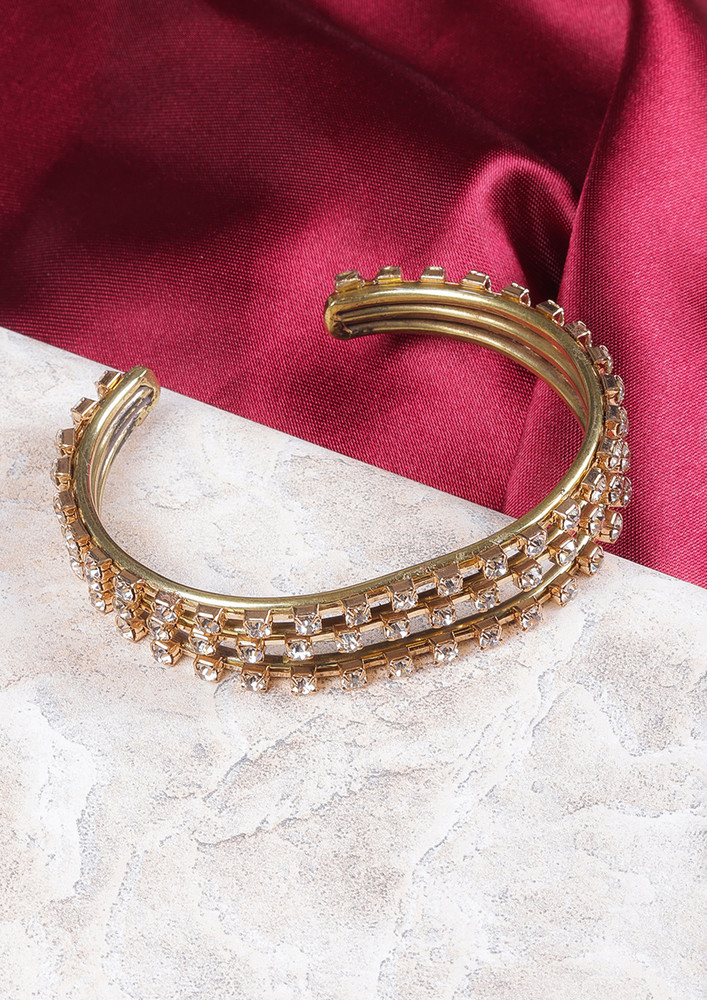 Gold-plated Transparent Cz-studded Lovely Bracelet