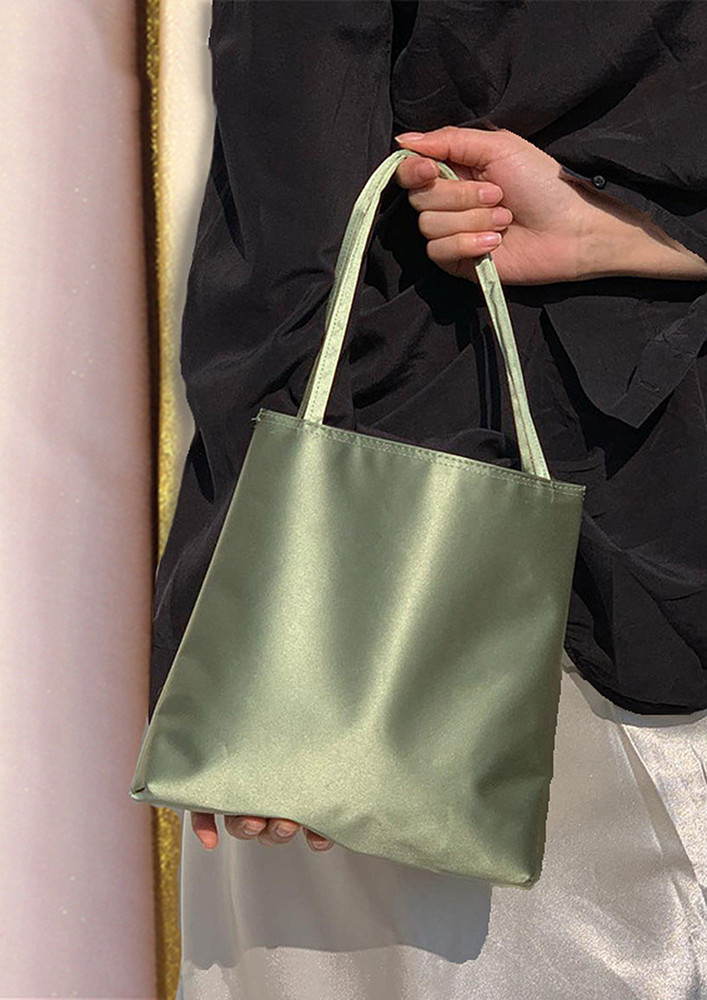 GREEN DOUBLE HANDLES TOTE BAG