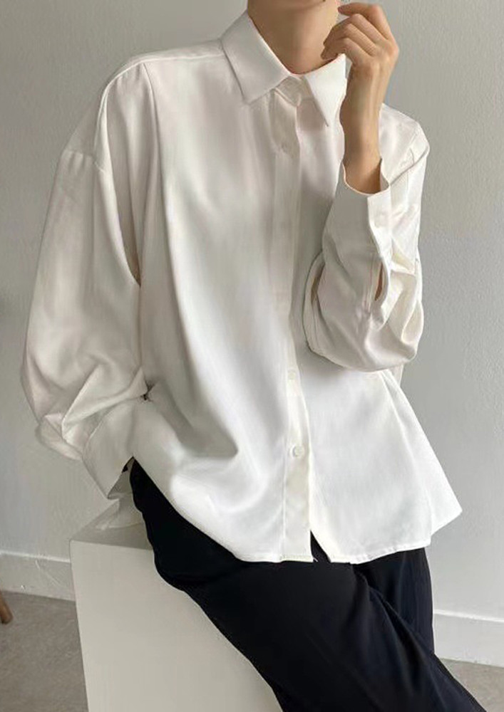 FREE SIZE WHITE CASUAL SHIRT