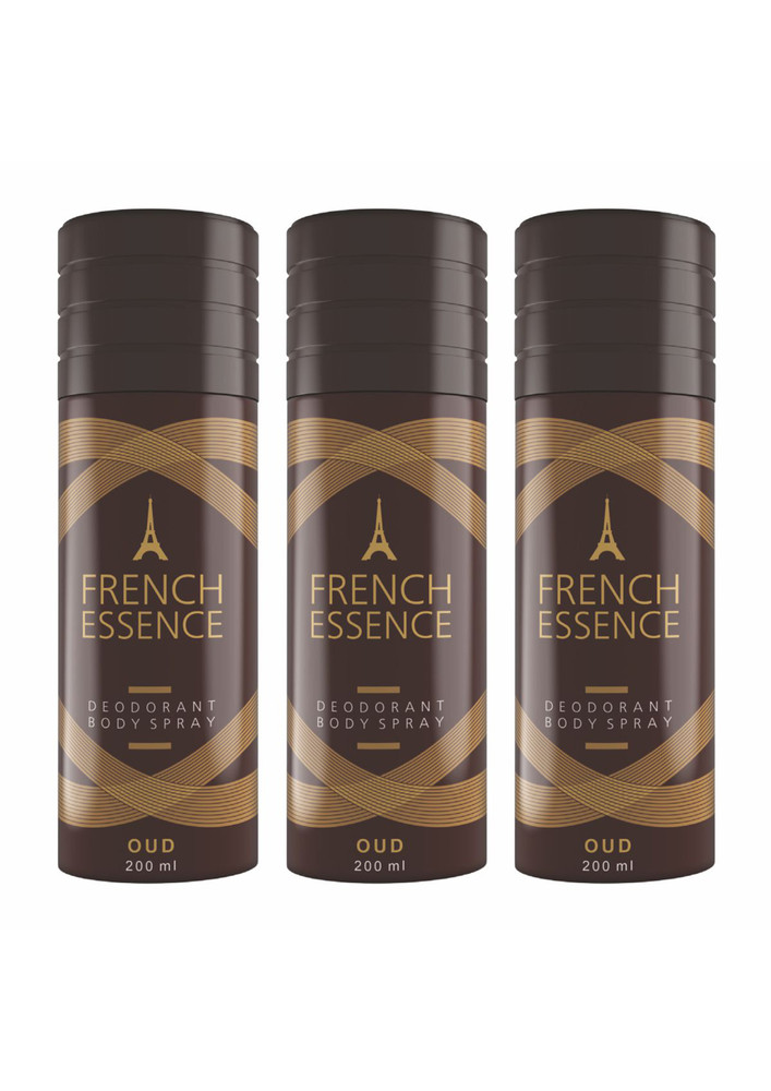 French Essence Deodorants Oud  For Men & Women Pack Of 3 ( 200ml Each )