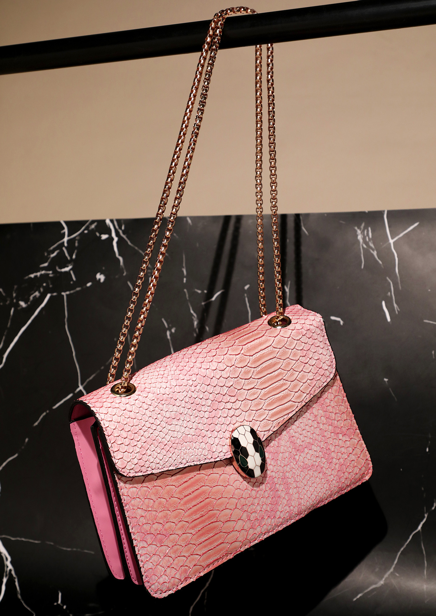 PINK EMBOSSED PU CLUTCH