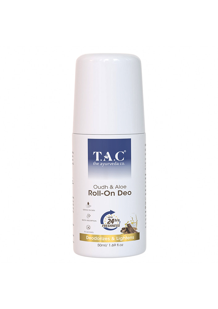 Tac - The Ayurveda Co. Oudh & Aloe Roll On Deo For Long Lasting Freshness - 50ml