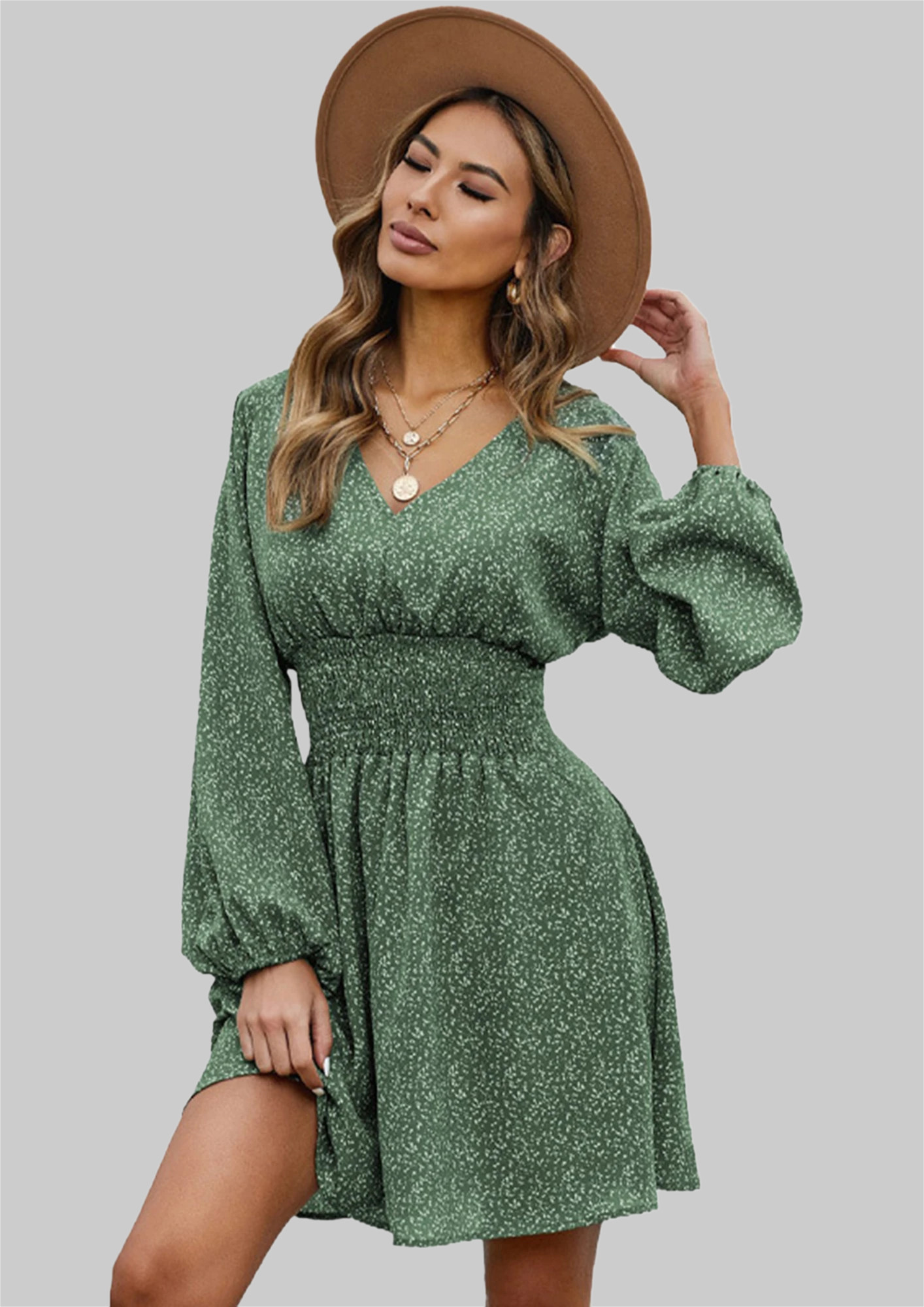 SYNCHED LAYER GREEN DRESS