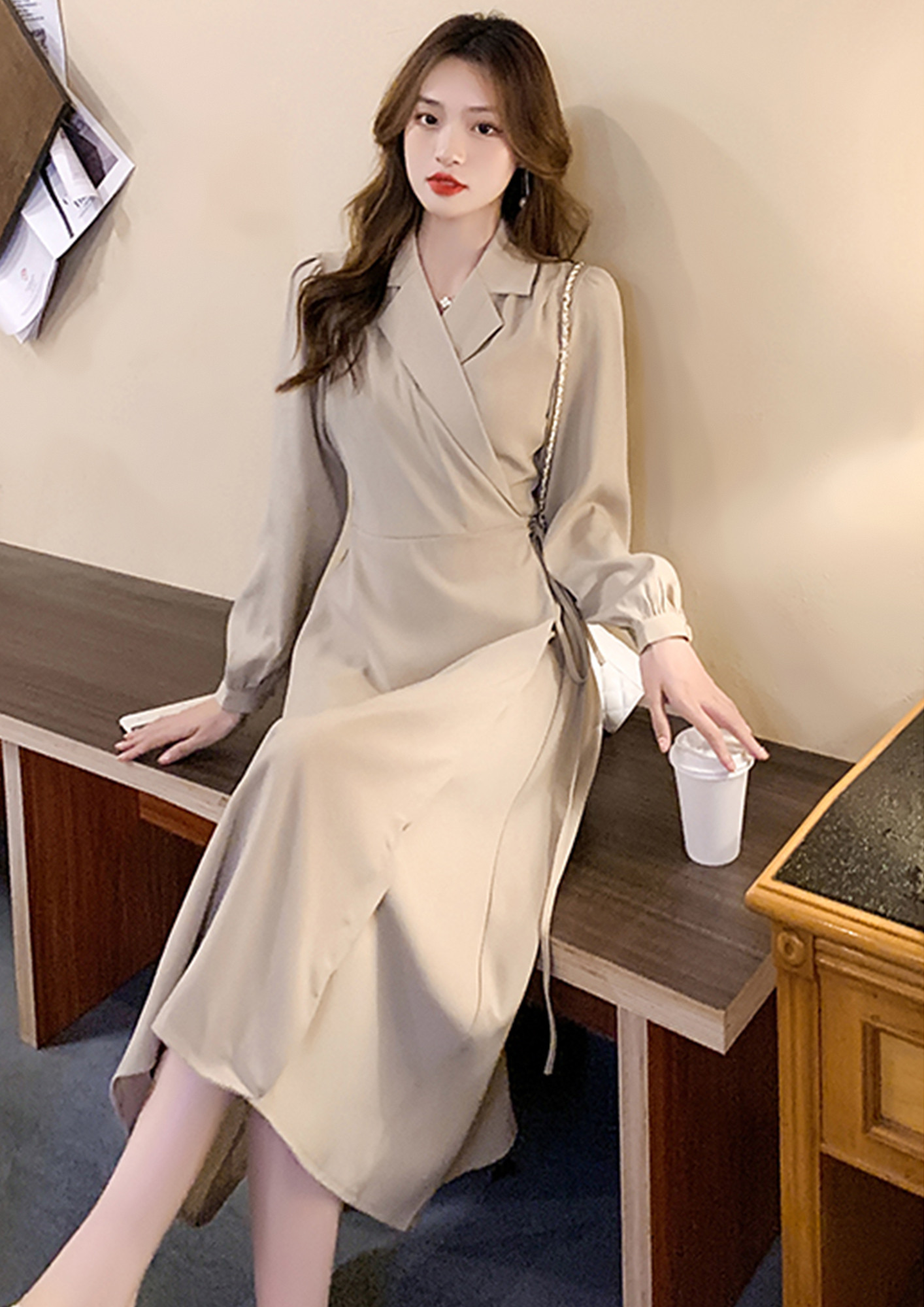 Korean women Preppy style Sweet kawaii Long Sleeve Loose Dress | eBay
