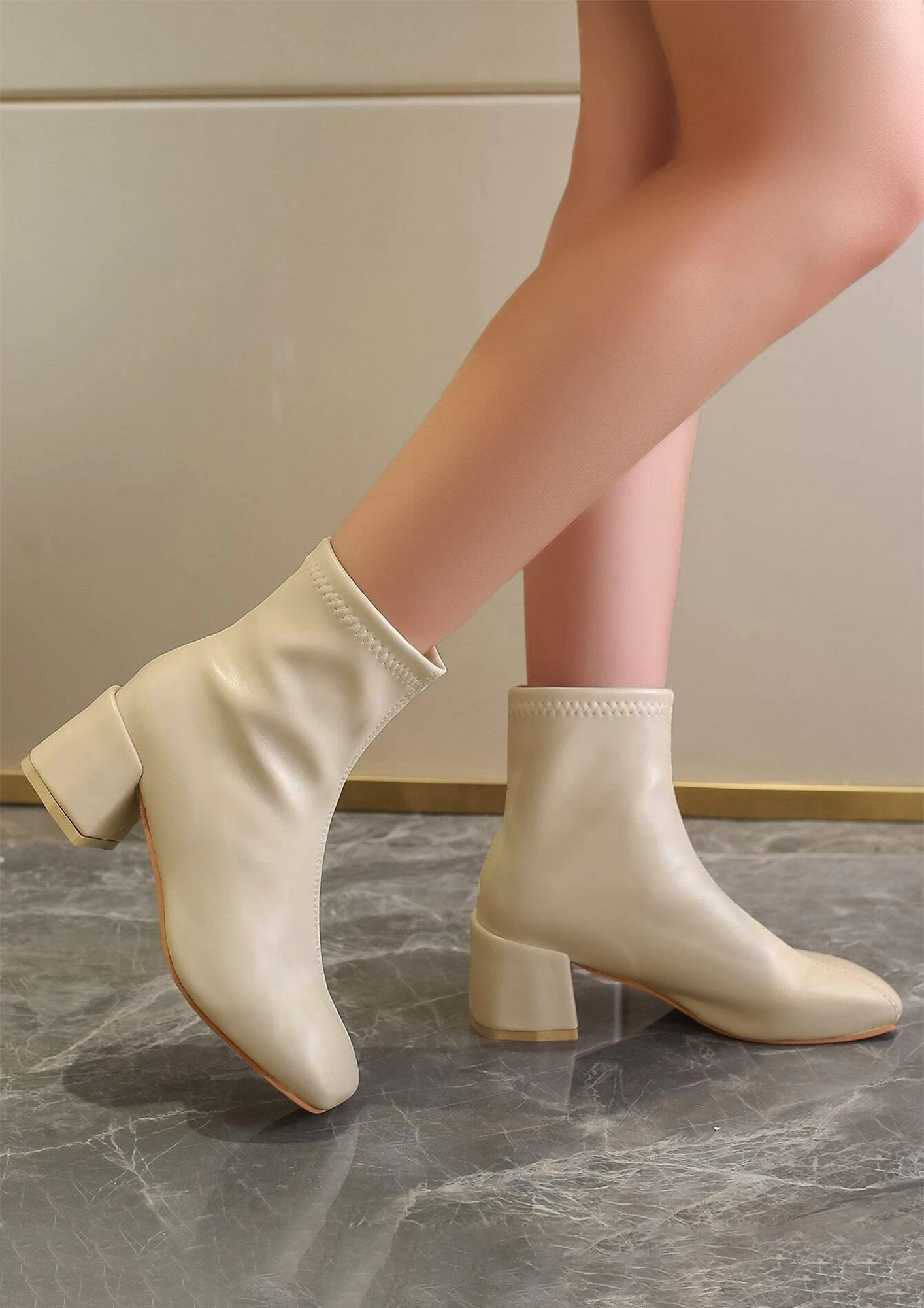 Ankle Strap Block Heels Offwhite | NA-KD