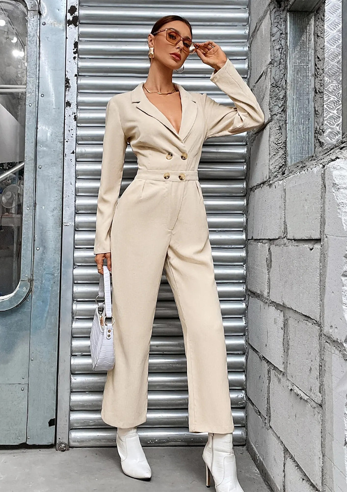 RIBBED DOUBLE BREASTED JUMPSUIT