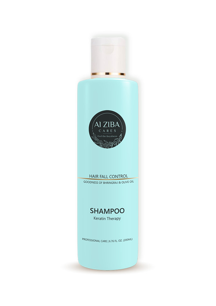 ALZIBA Cares Hair Fall Control Keratin Shampoo With Goodness Of Bhringraj And Olive Oil - 200 ml
