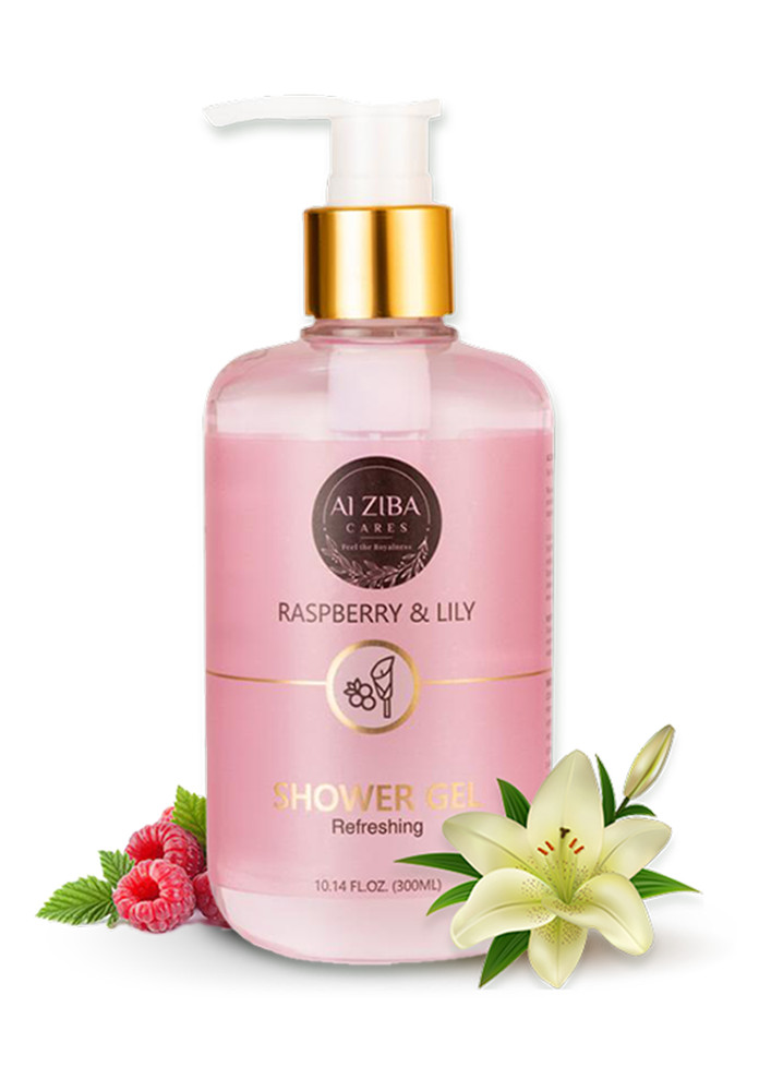 Alziba Raspberry & Lily Refreshing Shower Gel Body Wash - 300 Ml