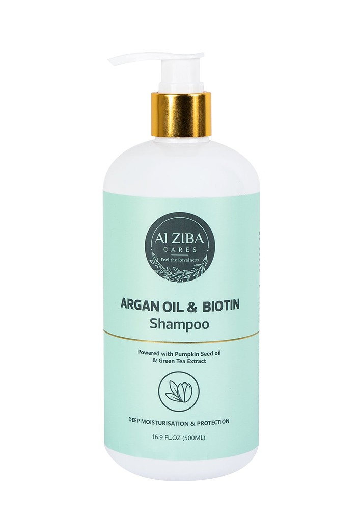 Argan Oil and Biotin Shampoo with Pumpkin Seed oil and Green Tea Extract - Deep Moisturisation and Protection - 500ML