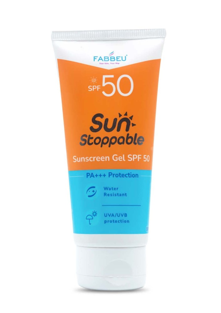 FABBEU Sunscreen SPF 50 Sun Cream Lotion for Oily Skin with PA+++ Protection Water Resistant UVA & UVB Protection Ideal for Men & Women (100gm)