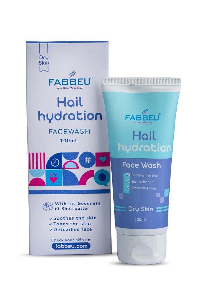 FABBEU Hail Hydration Facewash with Glutathione For Glowing Skin Face Cleanser Deep Cleaning For Dry Skin Relief From Irritation Paraben Free For Mens and Women (100 ml)