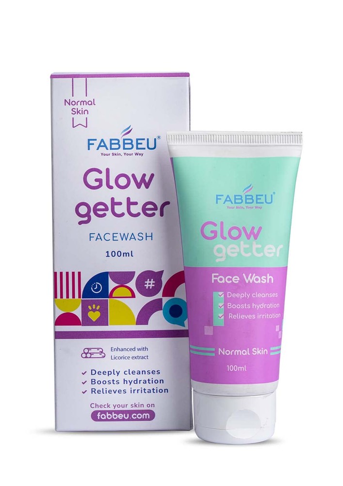 Fabbeu Glow Getter Tea Tree Face Wash With Glycolic Acid And Glutathione For Men And Women For Glowing Normal Skin Face Cleanser Smooth Texture Deep Cleaning Paraben Free (100 Ml)