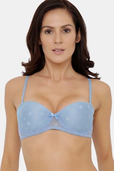 Buy Candour London Padded Wired Medium Coverage Strapless Bra-Cool Blue for  Women Online in India