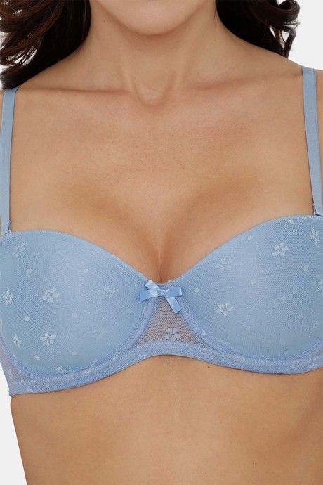 Buy Candour London Padded Wired Medium Coverage Strapless Bra-Teal