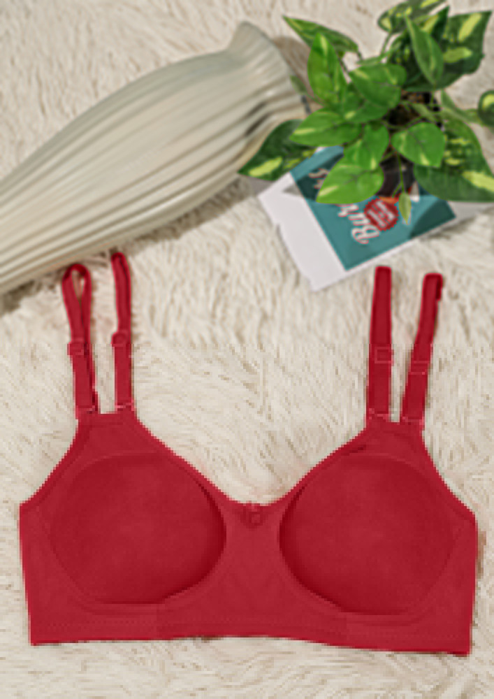 NEVER FELT SO COMFY RED NON PADDED NON WIRED BRA