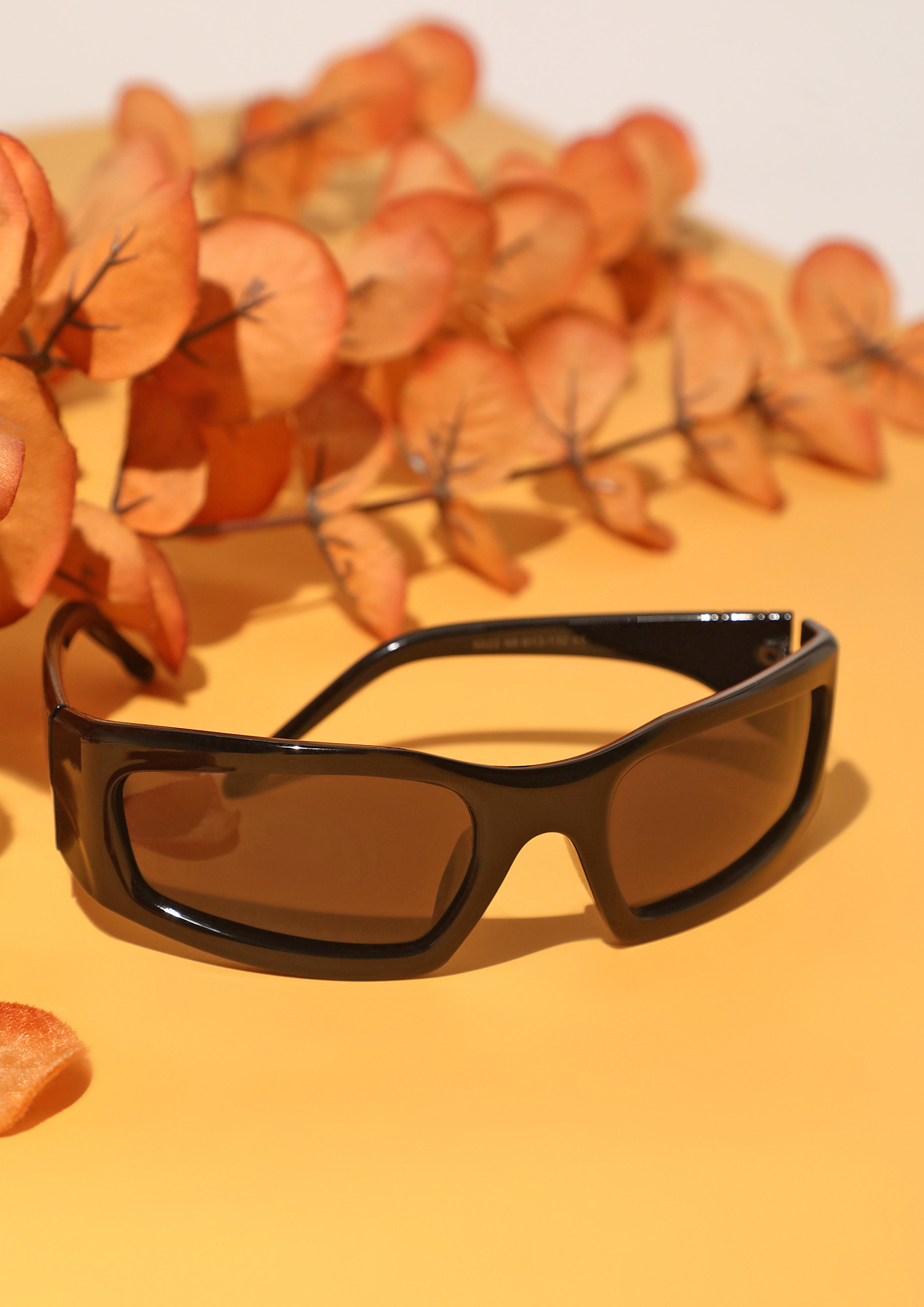 Retro Wide Square Flat Lens Chunky Rectangle Sunglasses D209 - zeroUV
