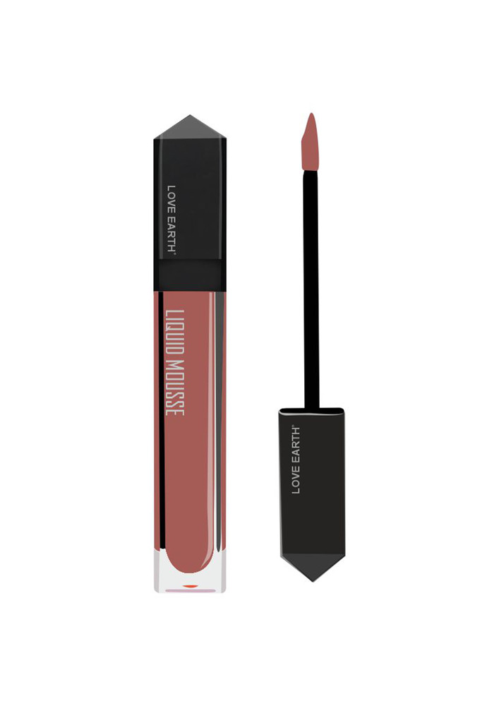 Love Earth Liquid Mousse Lipstick - Citrus Cosmo Matte Finish | Lightweight, Non-Sticky, Non-Drying,Transferproof, Waterproof | Lasts Up to 12 hours with Vitamin E and Jojoba Oil - 6ml