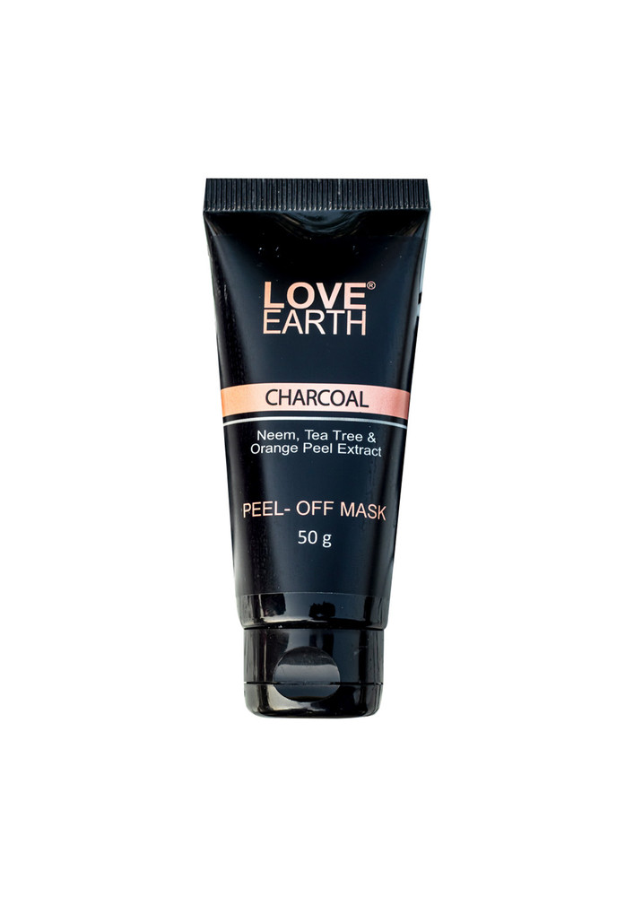 Love Earth Charcoal Peel Off Mask with Activated Charcoal and Neem Extracts For Acne, Pimples & Whiteheads removal 50g