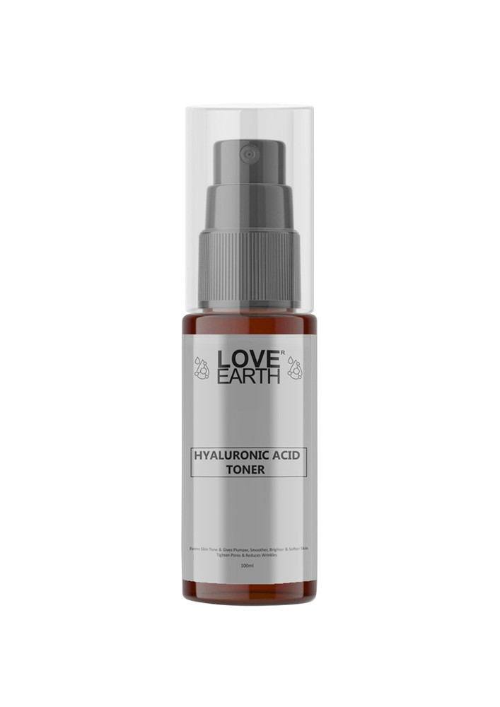 Love Earth Hyaluronic Acid Toner with Grape seed extract and Hyaluronic Acid for Wrinkle Free, Smooth and Glowing Skin 100ml