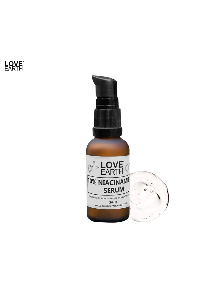 Love Earth 10% Niasinamide Serum With Aloe Vera And Olive Leaf Extract For Blemishes, Inflammation & Acne Prone Skin 30 ML