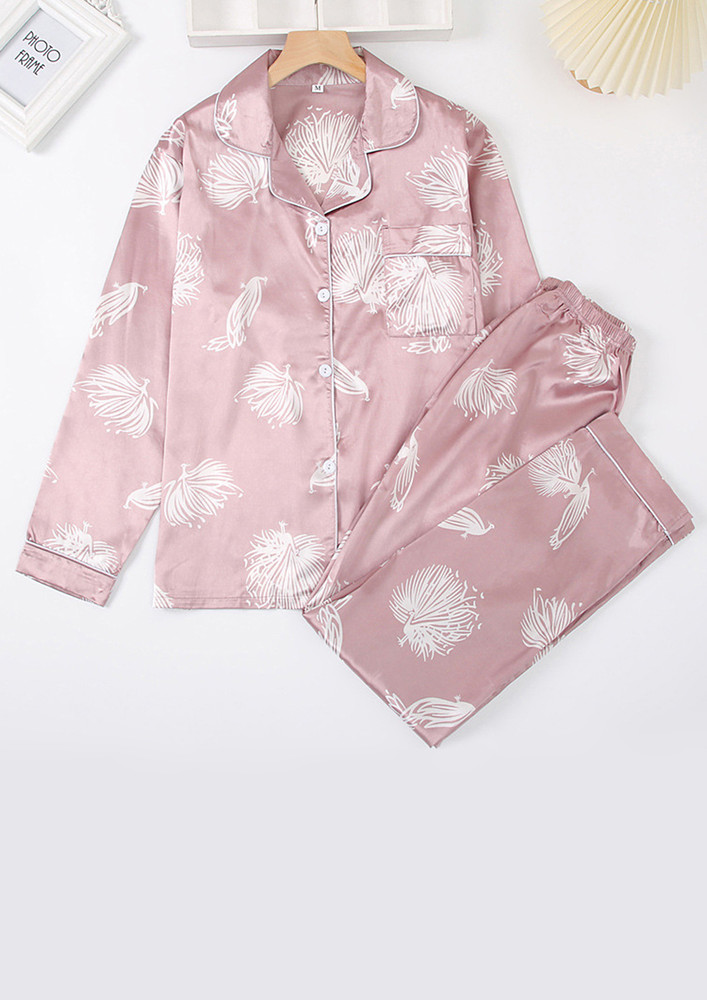 Pink Motf Print (pack Of 2) Pyjama Set