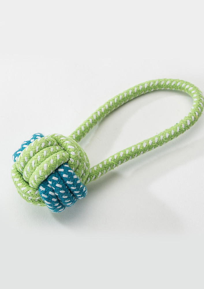 GREEN COTTON TUG ROPE DOG TOY