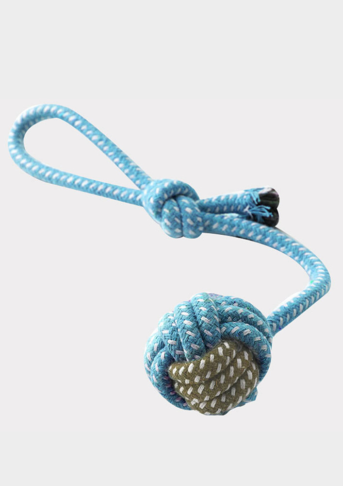BLUE TUG-OF-WAR ROPE BALL DOG TOY