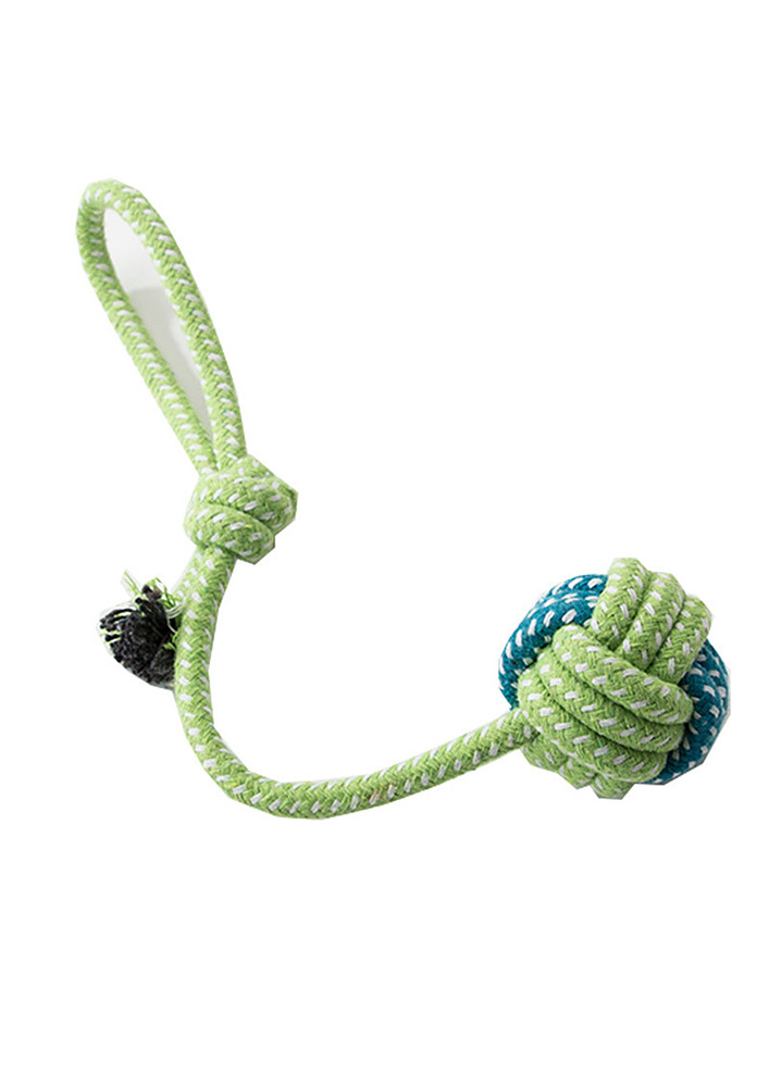 GREEN TUG-OF-WAR ROPE BALL DOG TOY