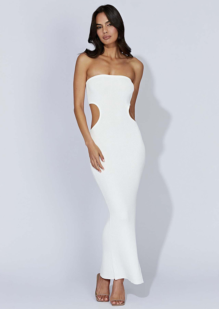 White Tube Dress With Slit