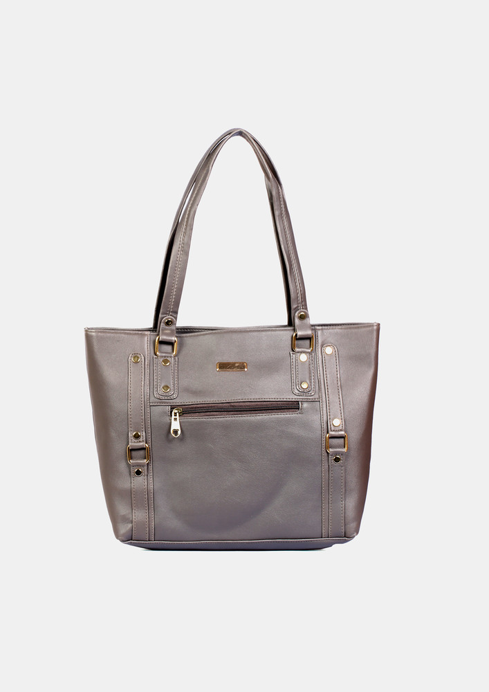 Voguish Fancy Gray Handbag For Women
