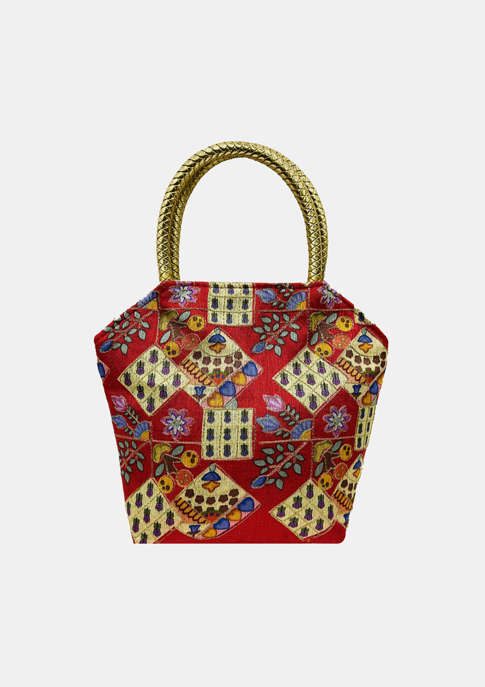 Traditional Ethnic Party Handbag For Women (Red)
