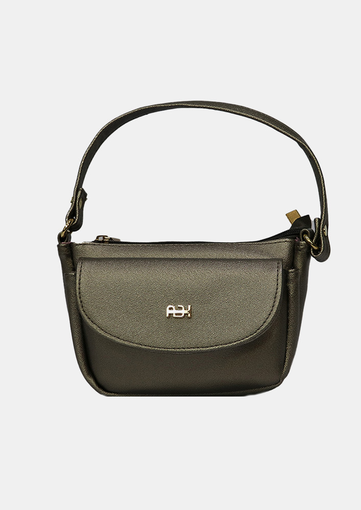 Grey Synthetic Hand Bag For Women'S