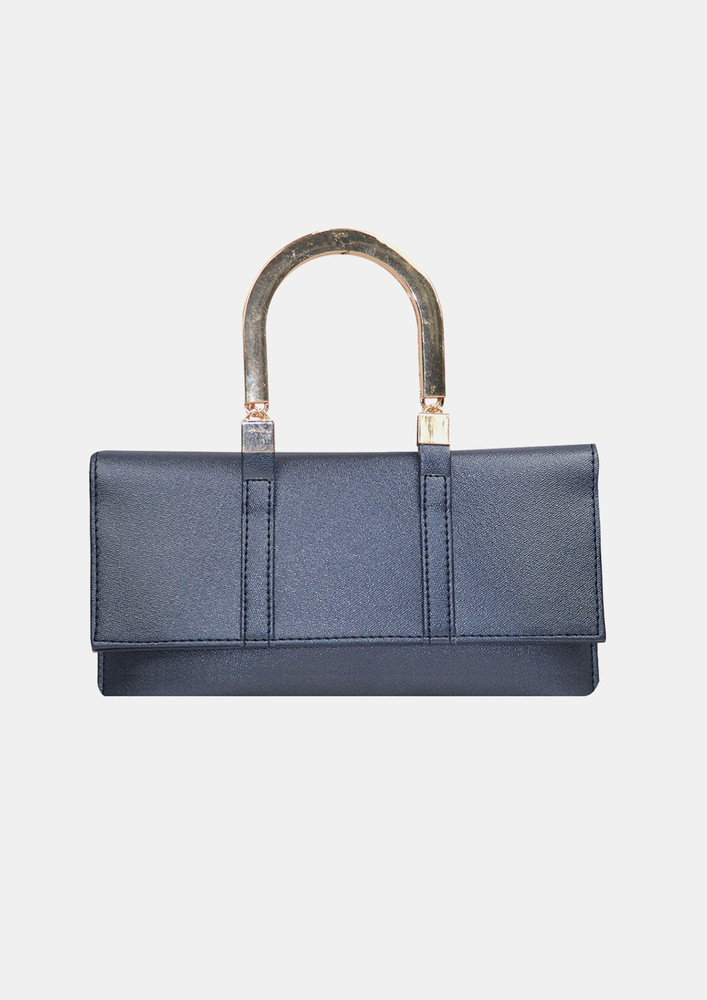 Blue Party Handheld Clutch With Handle