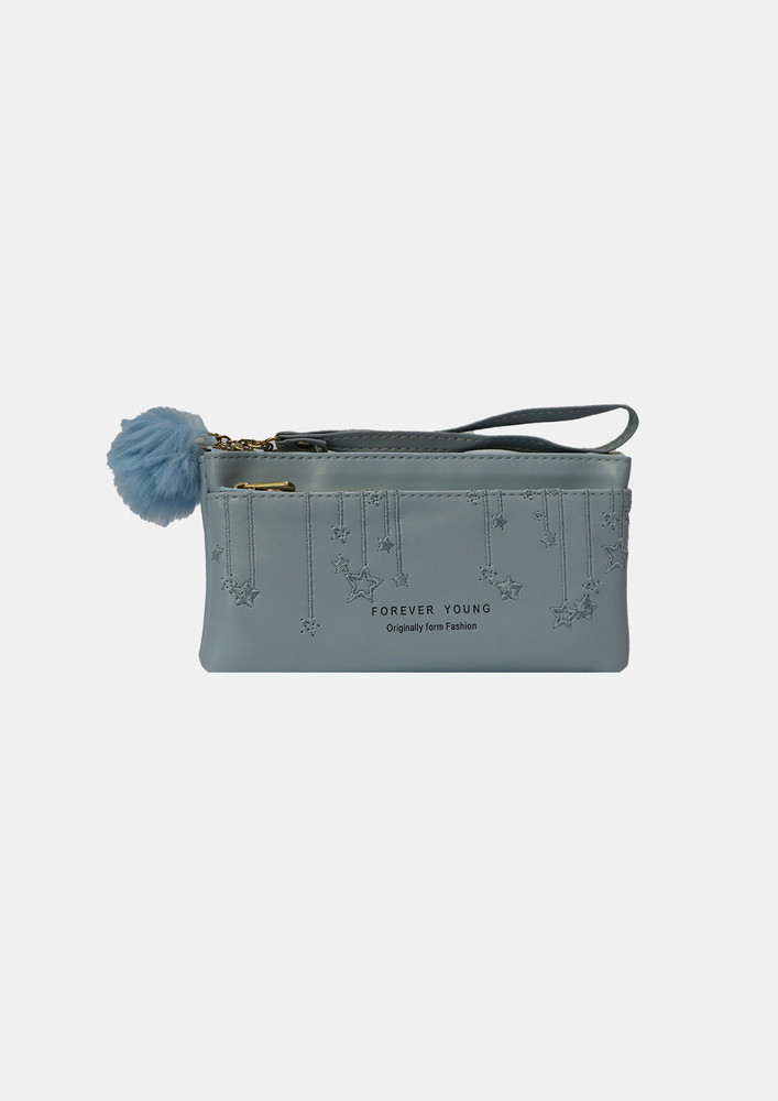 Stylish Sky Blue Pu Leather Wallet