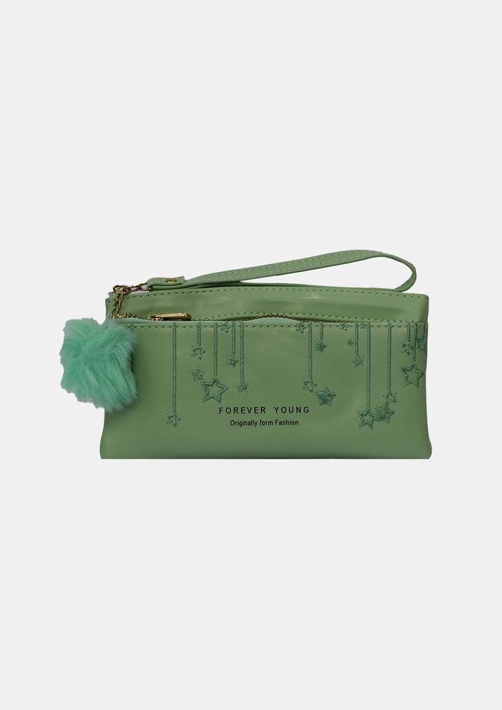 Pu Leather Tea Green Wallet