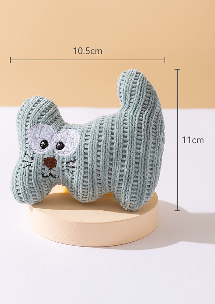 KNITTED INTERACTIVE BLUE CAT TOY