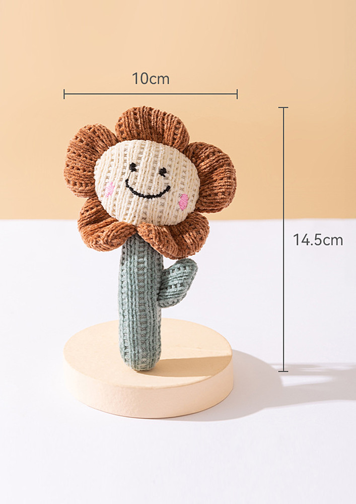 KNITTED INTERACTIVE SMILE-FLORAL CAT TOY