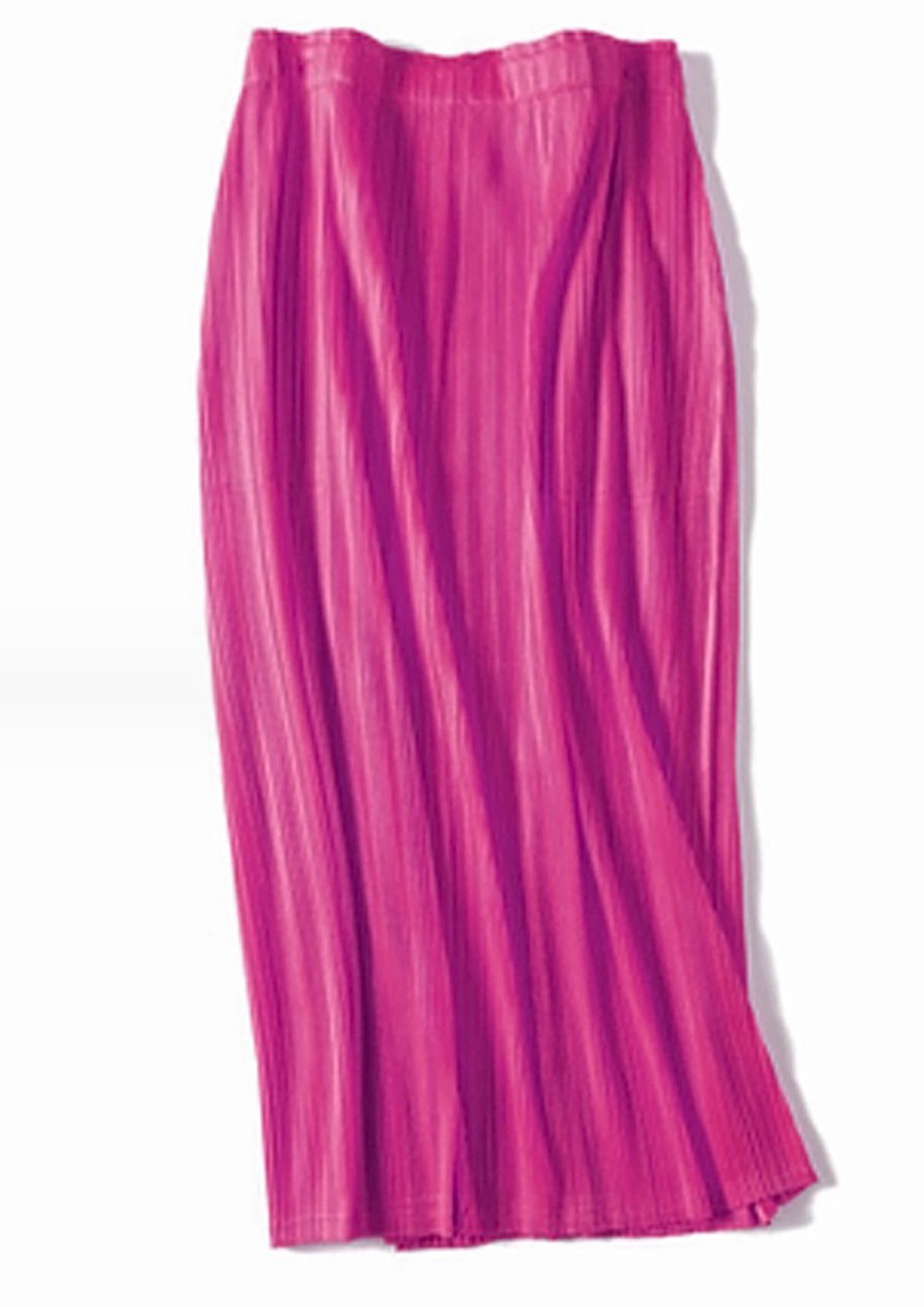 Women Elegant Fuchsia Pleated Skirt Elastic High Waist Midi Skirt Female  Chic Skirts Mujer Faldas Hot Pink Women Skirt  Skirts  AliExpress