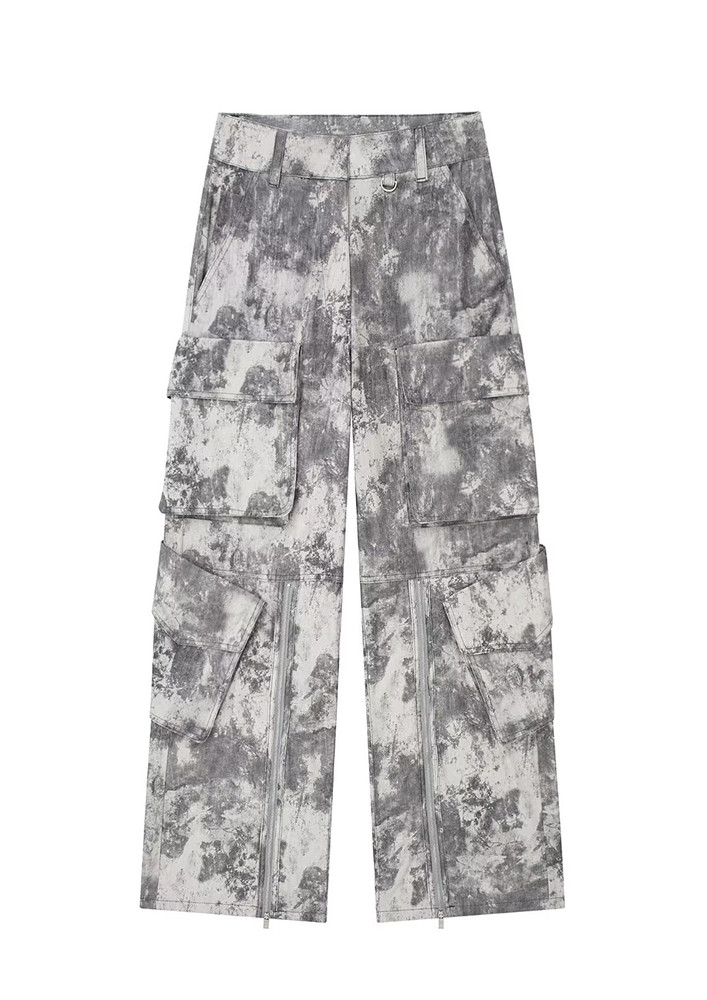 PRINTED MID-WASIT CARGO PANTS