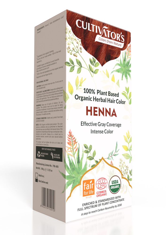 Cultivator's Organic Hair Colour - Herbal Hair Colour for Women and Men - Ammonia Free Hair Colour Powder - Organic Henna Powder for Hair