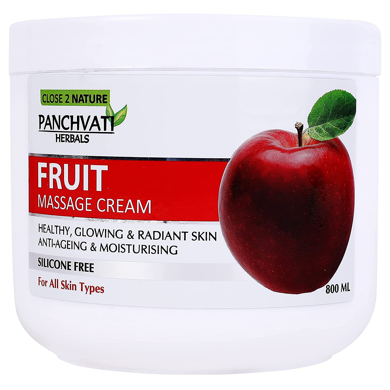 Panchvati Herbals Fruit Massage Cream 800gm For Healthy, Glowing & Radiant Skin, Silicone Free, All Skin Types
