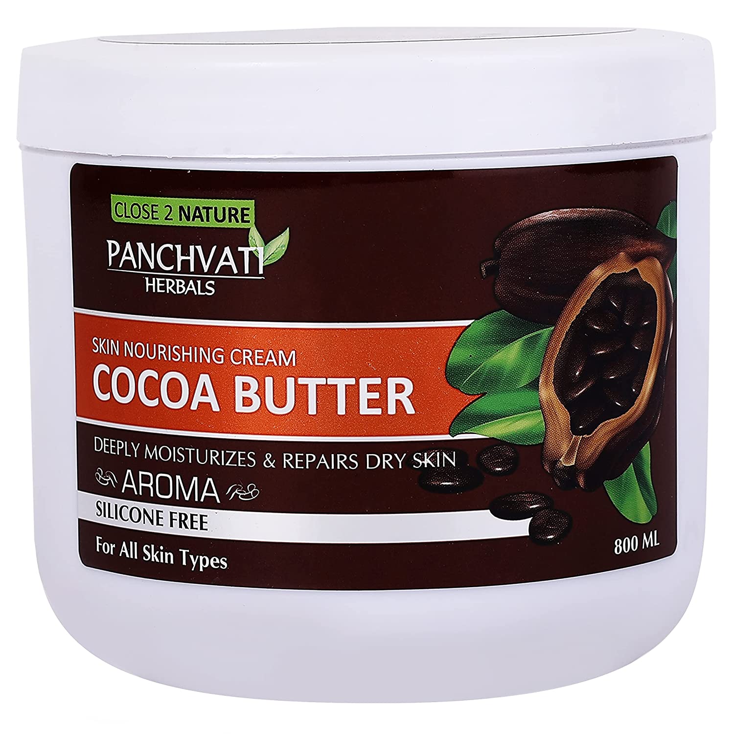 Panchvati Herbals Cocoa Butter Face Massage Cream 800gm ( Silicone Free,Skin Nourishing Cream)