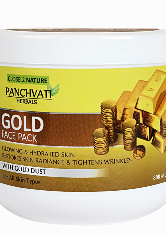 Panchvati Herbals Gold Face Pack For Maintains Skin Elasticity & Brightness Up Face - 800 Ml